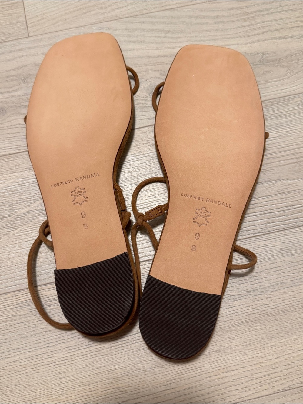 Loeffler randall brown suede strap minimal sandals size 9 - Picture 5 of 6